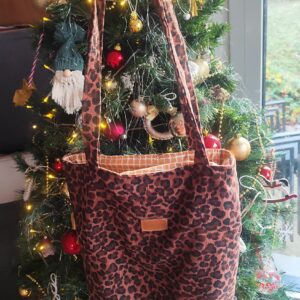 Tote bag "luxe" léopard, doublé et molletonné