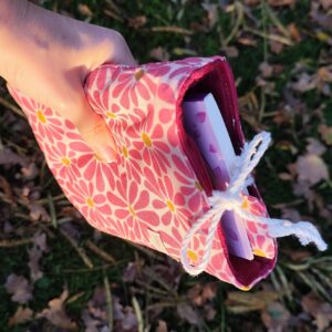 Pochette à livre réversible Framboise+ marque page