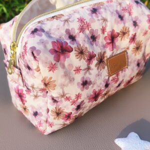 Trousse de toilette rectangulaire fleuri