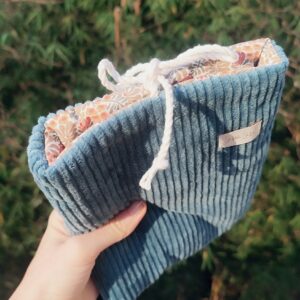 Pochette à livre réversible vert d'eau