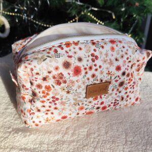 Trousse de toilette rectangulaire Fleuri "Hortanse"