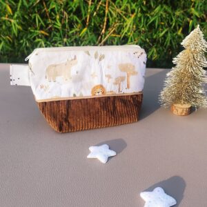 Petite trousse bébé - camel et savane