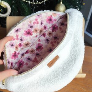 Sac Banane femme fourrure Sherpa écru