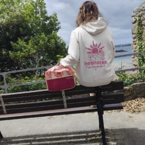 Sweat à capuche Zippé avec poche écru IDEAL