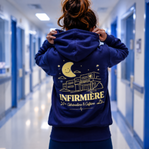 Sweat à capuche avec poche écru IDEAL VERSION URGENCES